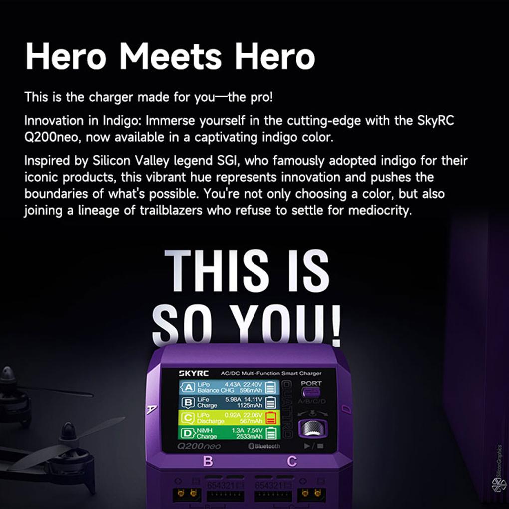 SKYRC Q200neo EU Plug Charger Lipo 4 Channel AC Battery Balance Charger Discharger AC200W DC400W 1-6S LiPo Smart Charger