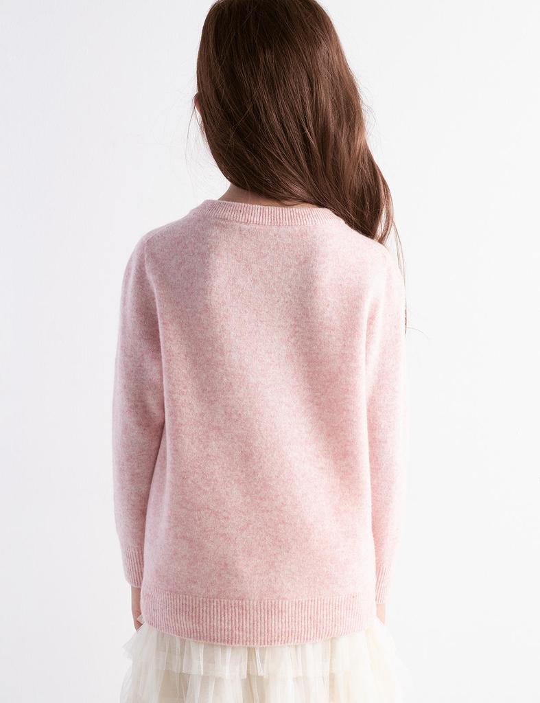 Girls' Wool Cardigan - Soft, Warm, Versatile, Skin-Friendly Solid Color Sweater