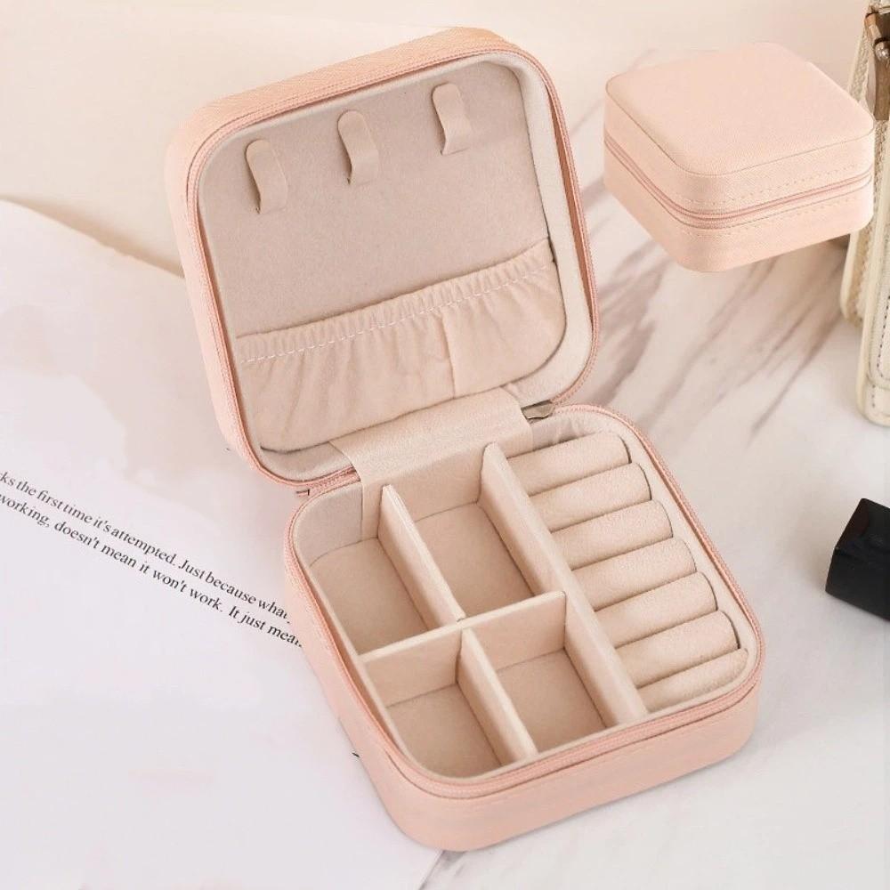 PU Leather Jewelry Organizer Box Square Jewelry Display Box Durable Jewelry Storage Box Girls