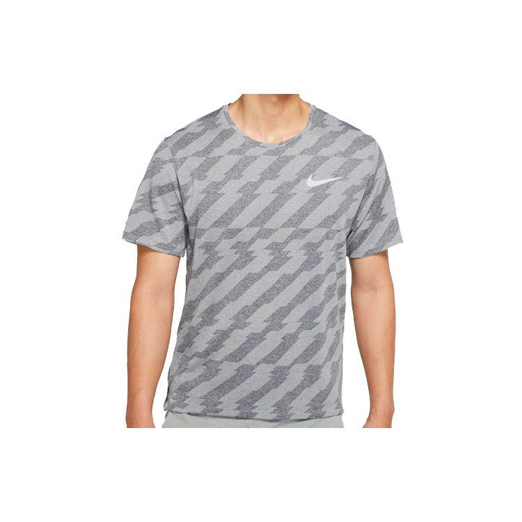 Nike T Shirts Men's Gray Crew Neck Moderate Straight Fit CU5458-010