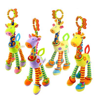 Weiche Giraffe Tier Handglocken Rasseln Plüsch Säugling Kleinkind Auto Bett Hängendes Spielzeug Baby Frühe Bildung Entwicklung Griffspielzeug