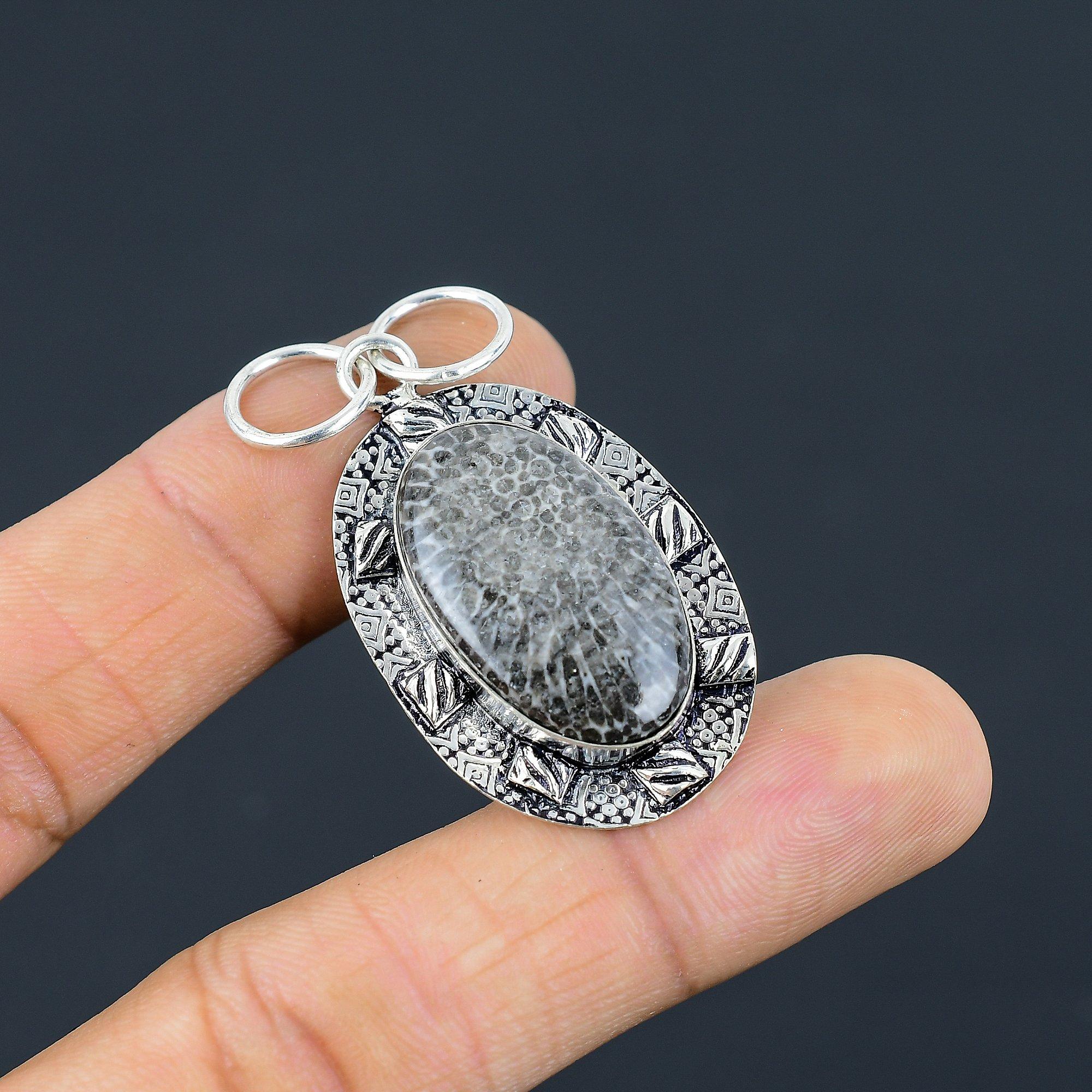 

Friendship Day Deal 925 Sterling Silver Natural Stingray Coral Handmade Pendant