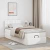 Cadre de lit avec matelas - Maison Exclusive - 90x200cm - Similicuir blanc - Rangement sous le lit