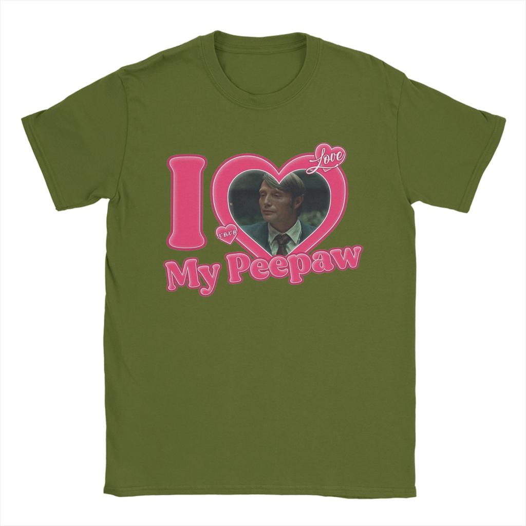 Unisex TShirts I Love My Peepaw Mads Mikkelsen Unique Pure Cotton Tees Short Sleeve T Shirt Crew Neck Clothing New Arrival