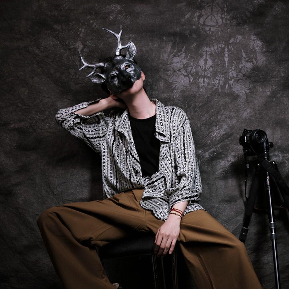 Cosplay Prom Props Masquerade Mask Deer Head  Mask Halloween Mask Kabuki Kitsune Mask Animal Mask