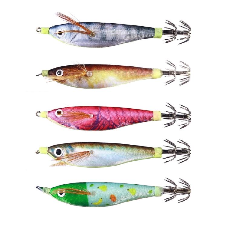 

5Pcs Fishing Lures Glow Jig Hook Shrimp Lures Baits for Saltwater Cuttlefish Hook Glow Squid Jig