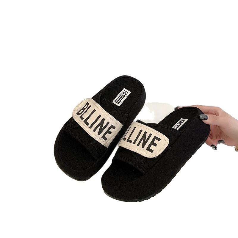 Beautiful Thick-bottomed Cool Slippers Women's Summer Wear Fashion with Skirts New Go Out Flat Slippers
