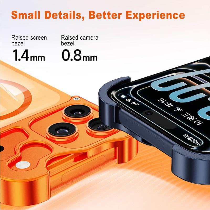 Frameless Magnetic Case For iPhone 17 Air 16 15 Pro Max Magnetic Cover Metal Corner Pad Protection PC HD Transparent Back Panel