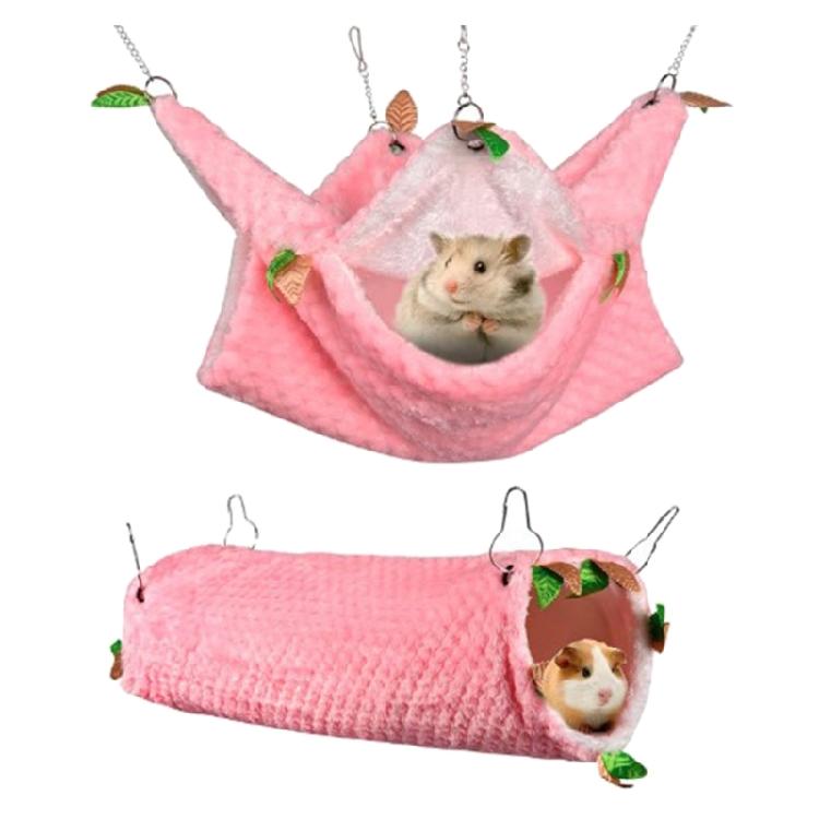 Hideaway Tunnel Warm Tube House Scratchproof Hammock Bunkbed for Reptile Animals