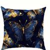 Short plush material pillowcaseHome Decor Blue  Gold Butterfly Patterned Pillow Covers Pattern Cushion Cover Suitable for Sofa