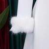 IHUASU Elegantní chlupaté zdobené šaty s dlouhým rukávem a čtvercovým límcem, jednobarevný tisk, zimní vysoký pas