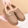 Winter Waterproof Leather Boots: Women's Plus Velvet Warm Snow Boots for Middle-Aged and Elderly Fashion.