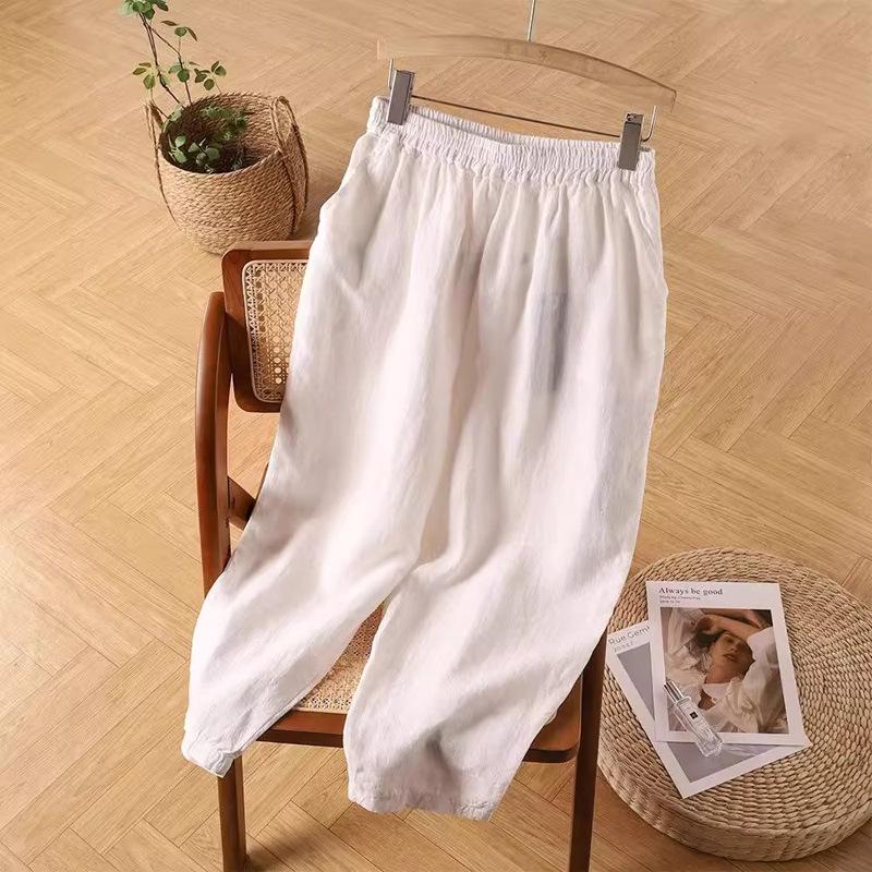 Damen Sommer High-Waist Schlankmachende Karotten Haremshose