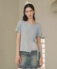MICANE Ripple Wrinkle-Chiffon Mix Strap Point Tee