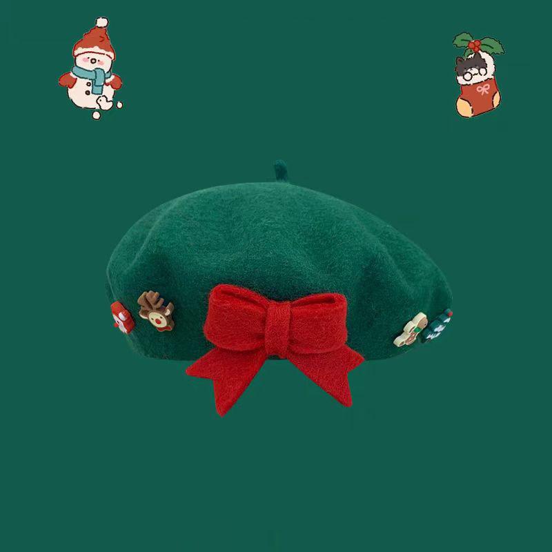 Women S Wool Beret Christmas Festival Warm Hat