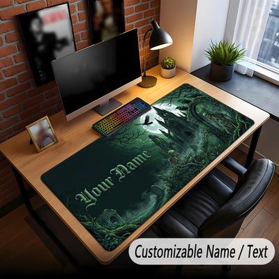 Skull Gothic Theme Custom Mouse Pad Personalized With Name Text Customized Desk Mat For Office Home Decor