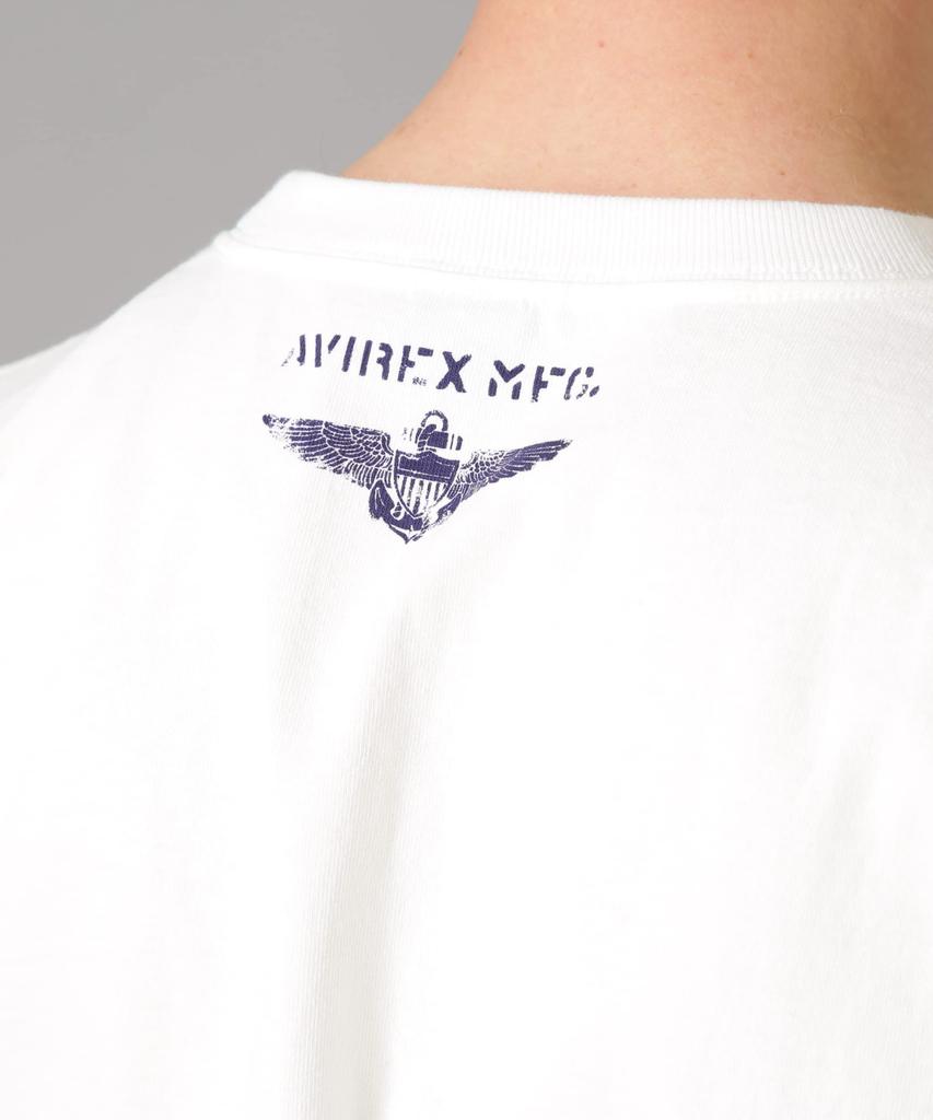 AVIREX Short Sleeve Squad Patch Dust Size T-Shirt Devils, Men's, 2XL, 030, White, 783-3134046