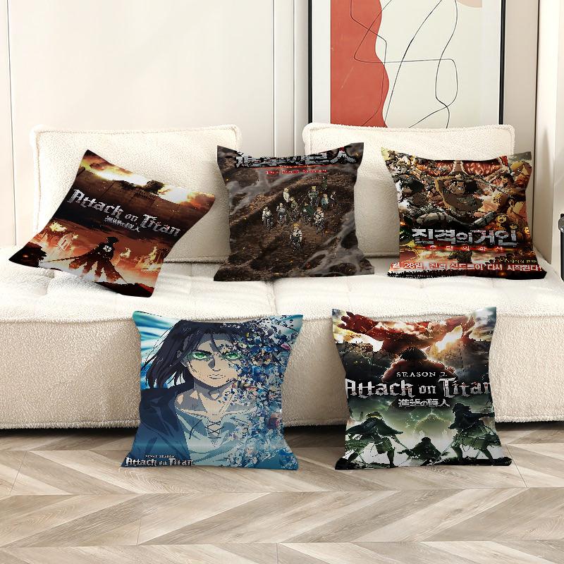 Anime A-Attack On T-Titan Cushion Cover Car Throw Pillow Case For Sofa Car Christmas Gift 40x40cm 45x45cm