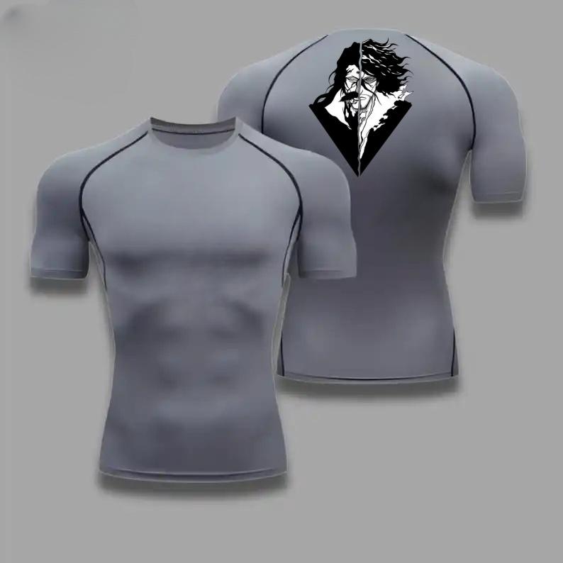 Fitness Sportswear Bleach Teenagers Tshirt Graphic Tops Tight Training Clothes Boys Compression Gym Running Basketball Clothes