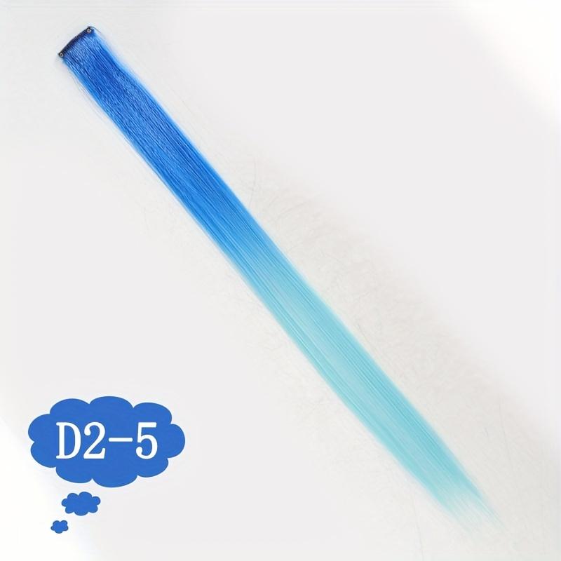 Synthetic Wig Extension 24inch Sparkle Shiny Tinsel Hair Gold Thread Colorful BB Clip Hair Extension