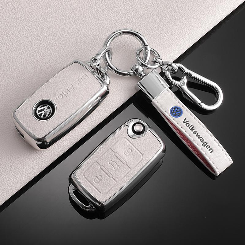 Pentru VOLKSWAGEN VW Carcasă Cover Shell din Piele pentru Cheie Auto Remote Pentru Volkswagen VW Polo Golf Passat Tiguan Beetle Caddy T5 Up Eos Keych