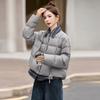 Plaid splicing down jacket women's winter fashion lapel fake two pieces high fluffy white duck down bread jacket