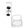 Desk Cup Holder Headphone Hanger Metal 2 in 1 Table Cup Holder Under Desk Headphone Bag Hook for Home Office White