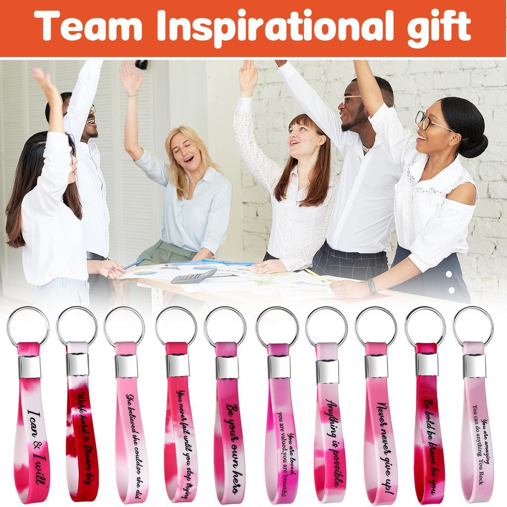 30 Stück Dankeschön Schlüsselanhänger Großhandel Mitarbeiter Wertschätzung Geschenk Motivierender Silikon Schlüsselring Inspirierende Zitate Schlüsselanhänger Personal App