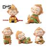 Cartoon Monkey King Figurine Sitting Sleeping Monkey Statue Great Sages Equalling Heaven Sculpture Home Office Car Dashboard Decoration Ornament