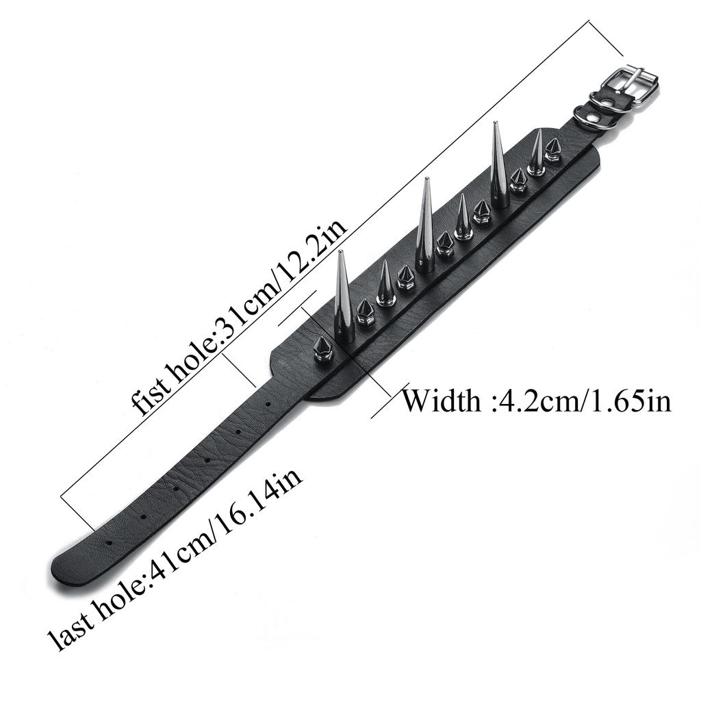 Goth Spiked Choker Collar Punk Rock Leather Collar Necklace Gothic Chokers Cool Cosplay Accessories