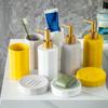 Ceramic Bath Accessories Set For Home Use, AntiSlip Toothbrush Cup Holder With Easy To Clean Glazed Finishes