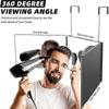 360 Trifold Vanity Makeup Mirror with Telescoping Hook Adjustable Height for Hair Cutting Portable Travel Mirror Home Salon Use