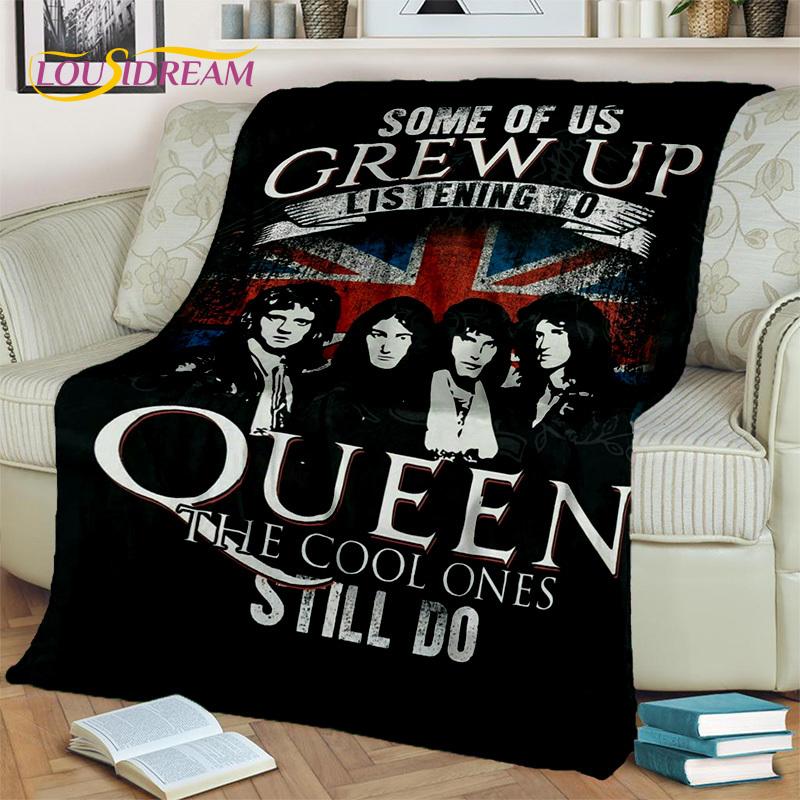Queen-Rock-Band 3D Freddie Mercury Blanket,Soft Throw Blanket for Home Bedroom Bed Sofa Picnic Travel Office Cover Blanket Kids