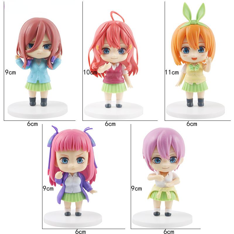 1 Stück zufällige Farbe PVC Actionfiguren The Quintessential Quintuplets Anime Nakano Ichika Nino Miku Yotsuba