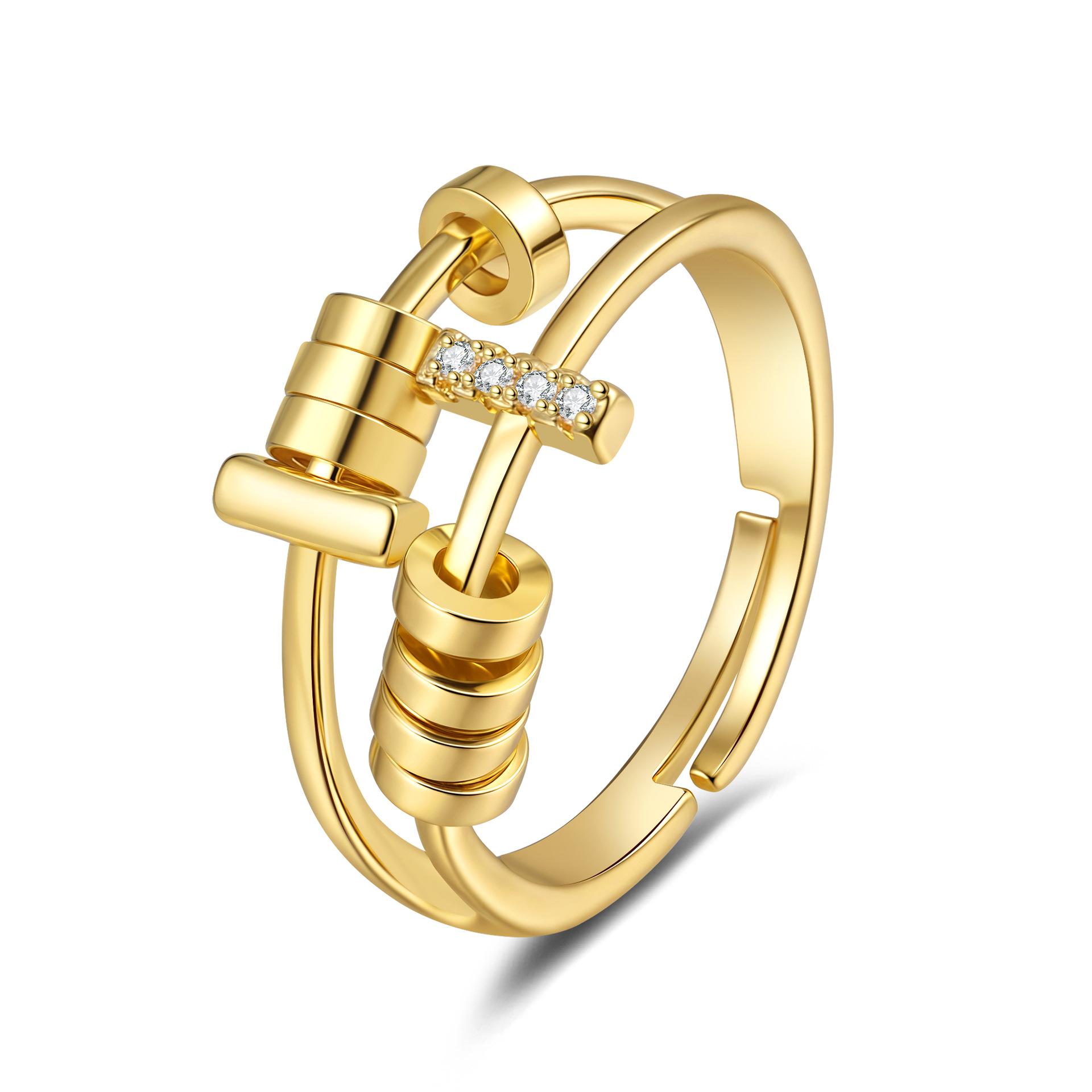 2026 Веселое Вращающееся Кольцо-Фиджет Подходит для Женщин Против Тревоги Стресса Беспокойства Вращающееся Кольцо на Указательный Палец Resizable