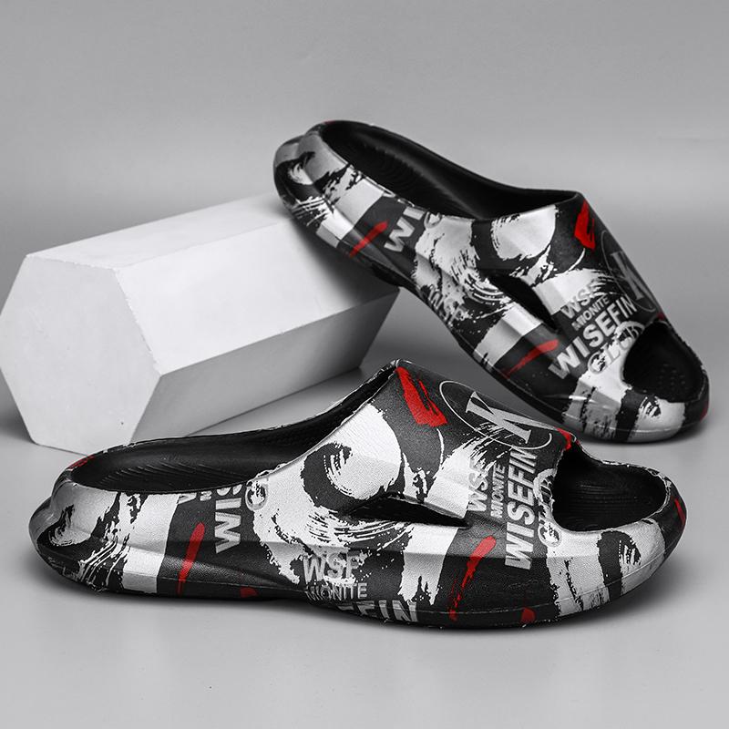 

Модные мужские тапочки с ощущением, как от какашки, сандалии на толстой подошве, повседневные, больших размеров, ЭВА, ультралегкие, амортизирующие, уличные пляжные туфли 40-41 чёрный