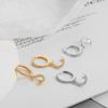 ANENJERY Small Star Moon Hoop Earrings for Women Prevent Allergy Charms Earrings Dainty Jewelry