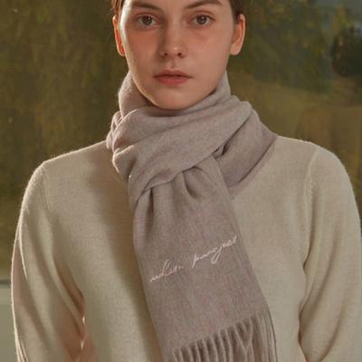 White Project VIRGIN WOOL 100 MUFFLER_AURORA PINK