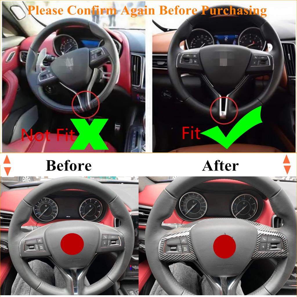 Car Steering Wheel Decoration Cover Stickers Trim for Maserati Levante 2016-2026 Ghibli 2014-2026 Auto Interior Accessories ABS