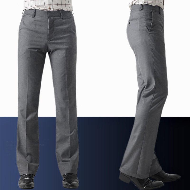 Menn Bell Bottom Bukser 60-talls 70-talls Vintage Bell-bottoms Flare Formell kjole Bukser Brede benbunner Slanke