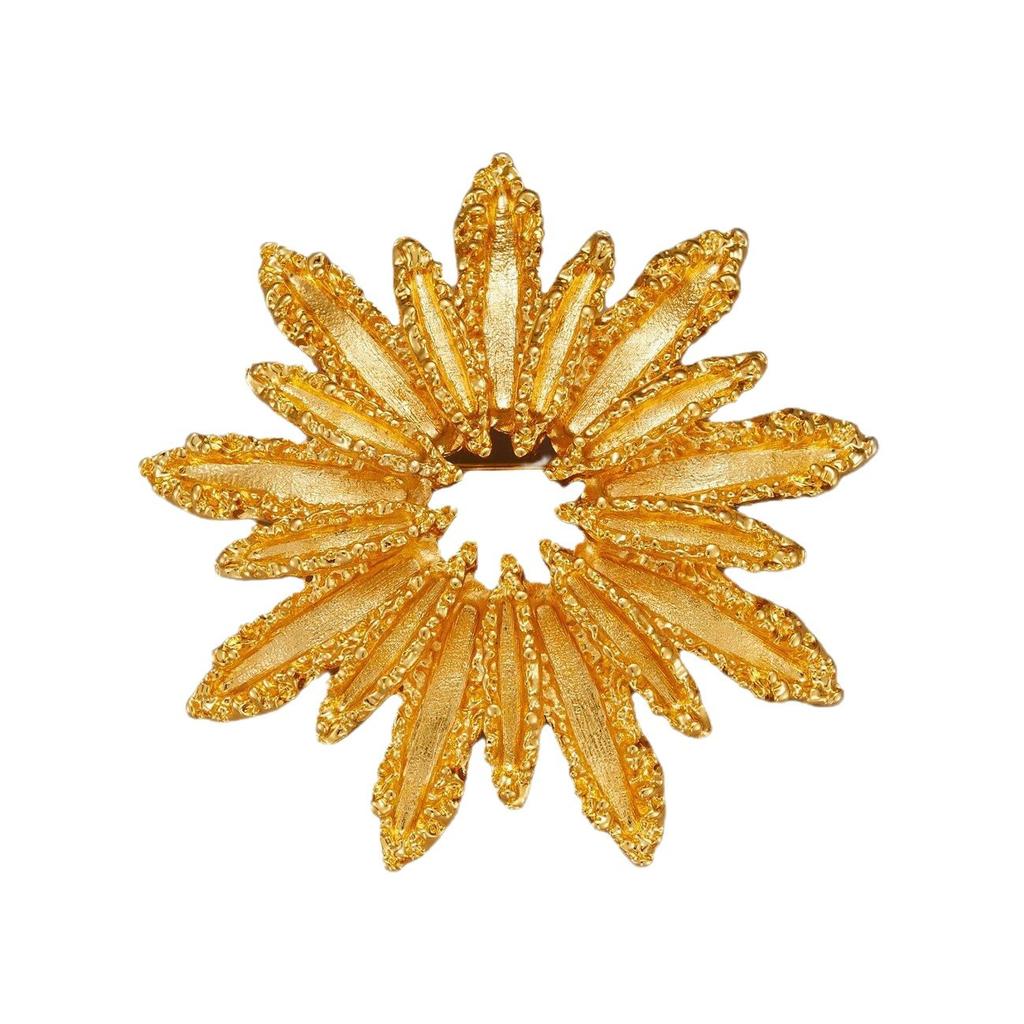 Medieval Style Sunflower Girl Exquisite Hollow Fireworks High-end Brooch