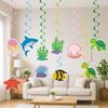 Colorful Hawaiian Spiral Ornaments Fish Octopus Summer Theme Pendant  Nautical Party