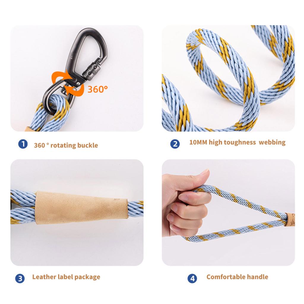 Extended Long Canine Leash For Outdoor Activity With Antislip High Strength Easy To Handle Large Breed Training Rope