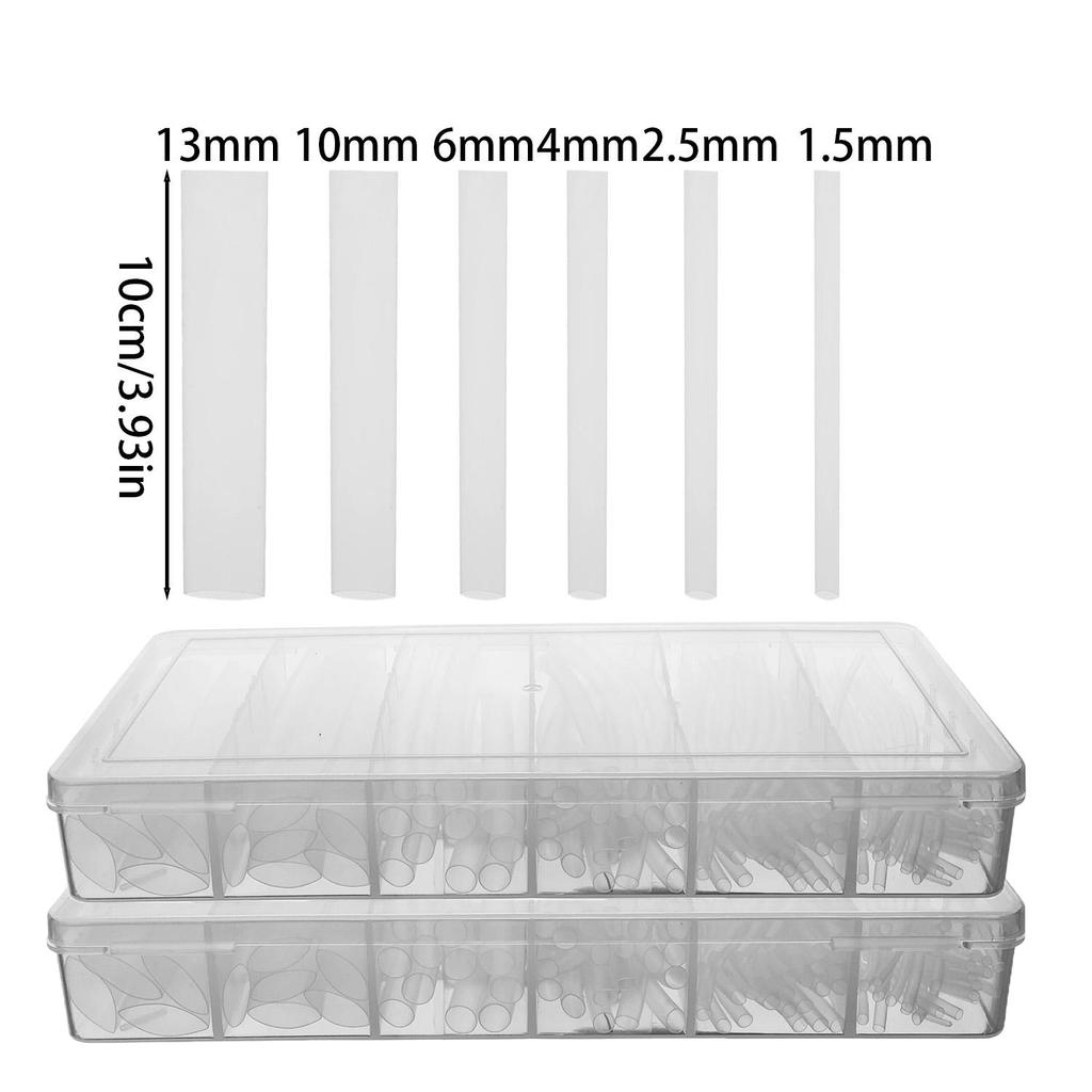 100/300pcs Transparent Heat Shrinkable Tube 2:1 Insulation Cable Sleeves Tubes Flam Retardant Wire Wrap Protection Covers