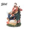 Christian Home Religious Gifts Holy Family Manger Resin Ornament, Hand Painted Tabletop Figurine, Nativity Decor Christmas Scene for Office