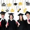 20Pcs Gold Black Graduation Hanging Swirl Decor, Class of 2025 Hanging Decorations, I’m Done, Congrats Grad, 2025 Happy Graduation Party
