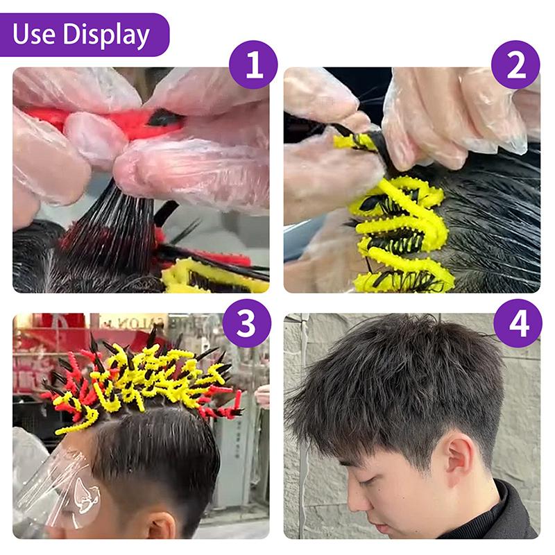 10 Pezzi 6/8mm Barrette Fuochi d'Artificio in Silicone per Colorazione e Permanente Capelli Strumenti di Styling Bellezza Barrette per Permanente Reggae Arricciacapelli Ondulati Soffici a Forma di Pannocchia