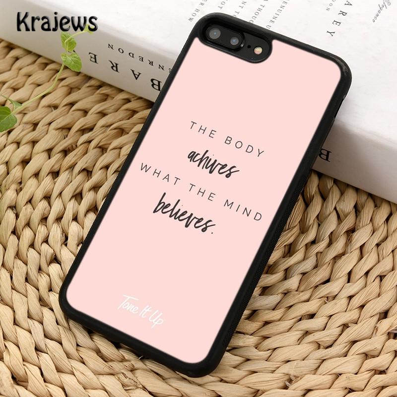 Krajews Pink Workout Motivation fitness Gym Phone Case For iPhone 17 Air 16 15 14 plus 11 12 13 pro max Plus coque Fundas