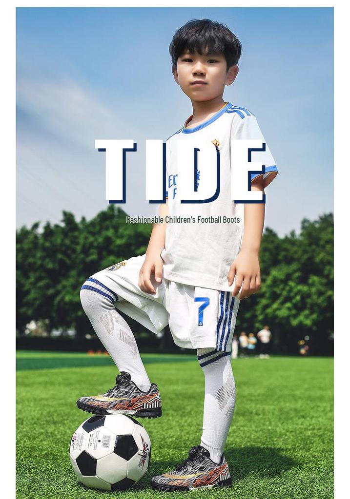 New Season Rotating Buckle Football Shoes for Kids - Breathable, Short Studs for Boys & Girls