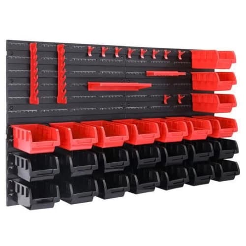 life_mart Parts Storage Case, 46-Piece Set, Toolbox, Cabinet, Parts Box, Wall-Mounted, Holds Documents, Screws, Nuts, Washers, and Small Items, Perfor